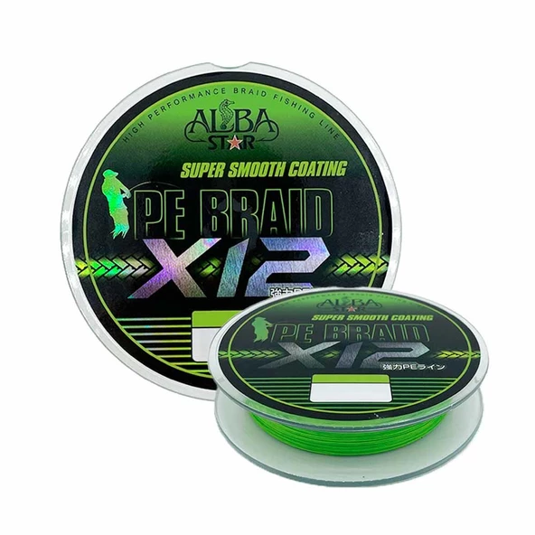 Albastar Carrier 12x 0.18 mm 150m 12 Örgü İp Misina Fluo Green 11.8 kg Çeker ürün görseli 1