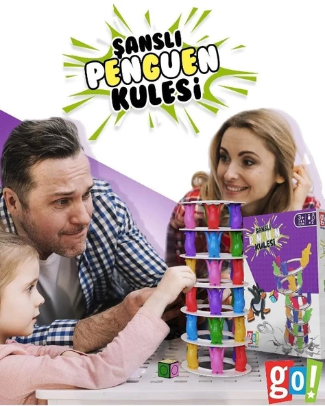 Go Toys Şanslı Penguen Kulesi Eğitici Zeka Ve Aktivite Oyunu Eğlence Kutusu Eğitici Oyuncak - 1+ Yaş ürün görseli 1