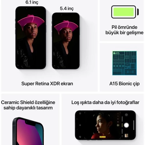 Apple iPhone 13 256 GB Siyah - Resim 7