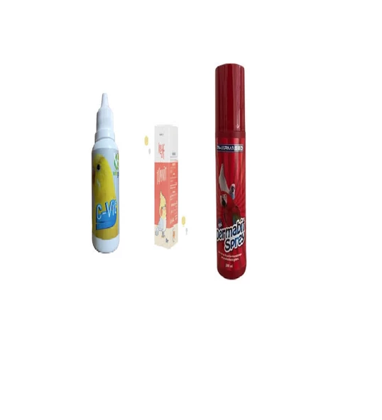 MUHABBET KUŞU VİTAMİN SETİ (DERMABİT SPREY 200 ml + TÜYVİT VİTAMİN B + C-VİT ) ürün görseli 1