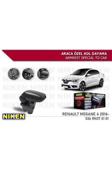 Renault Megane 4 2016- Kol Dayama Kolçak Geçmeli ABS Siyah ürün görseli 1