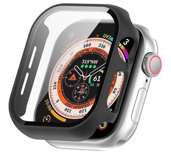 Apple Watch Series 10 Uyumlu 42/46 mm Ekran Koruyucu Kılıf Siyah ürün görseli 1