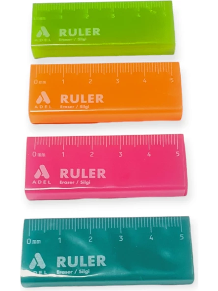 Ruler Cetvel Silgi Renkli Silgi - 4 Adet - Resim 2