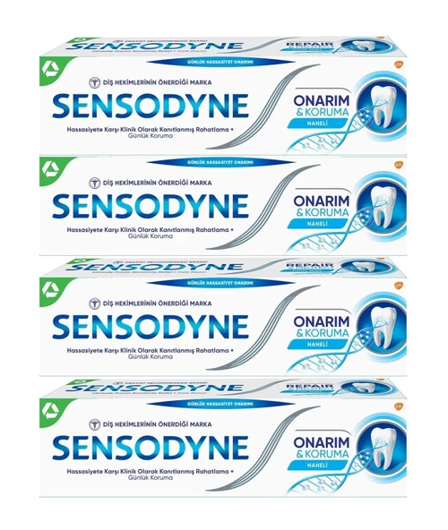 Sensodyne Onarım & Koruma Naneli Diş Macunu 75ml x 4 ADET ürün görseli 1
