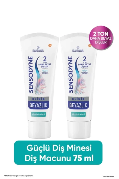 Sensodyne Diş Macunu Klinik Beyazlık Güçlü Diş Minesi 75 Ml X 2 Adet ürün görseli 1