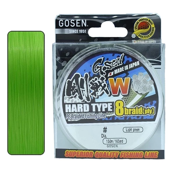 Gosen W8 Hard Type 8X 150 m Açık Yeşil İp Misina  0.5 Pe / 0.117 mm / 5.3 Kg ürün görseli 1