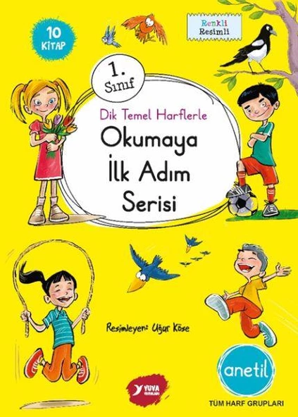 Anetil 1.Sınıf Dik Temel Harflerle Okumaya İlk Adım Serisi Anetil 10 Kitap ürün görseli 1