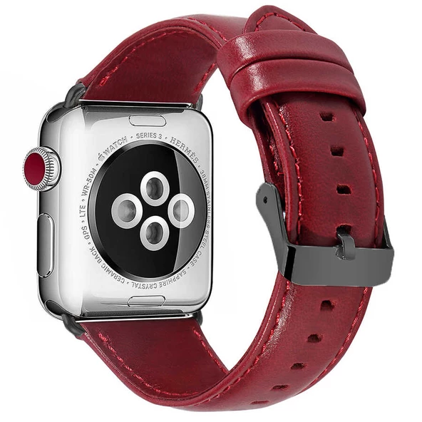 Apple Watch 42mm Luxury Leather Deri Kordon - Resim 9