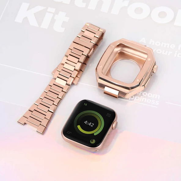 Apple Watch 44mm  KRD-64 Metal Kordon - Resim 11