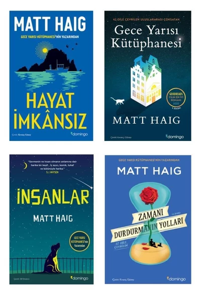 Matt Haig Roman Seti 4 Kitap (Hayat İmkansız + Gece Yarısı Kütüphanesi + İnsanlar + Zamanı Durdurmanın Yolları) ürün görseli 1