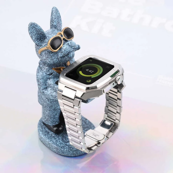 Apple Watch 44mm  KRD-64 Metal Kordon - Resim 6