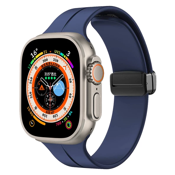 Apple Watch 7 45mm  KRD-84 Silikon Kordon - Resim 9