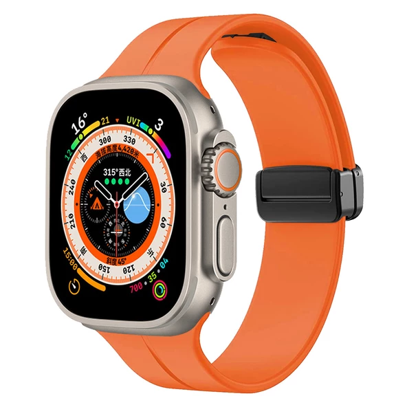 Apple Watch 7 45mm  KRD-84 Silikon Kordon - Resim 7