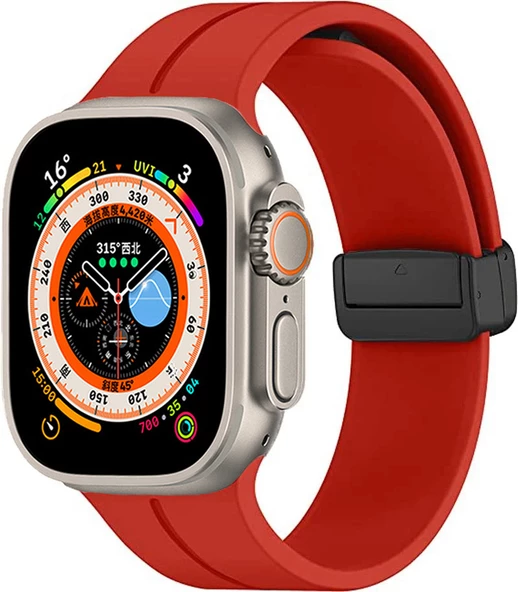 Apple Watch 7 45mm  KRD-84 Silikon Kordon - Resim 5