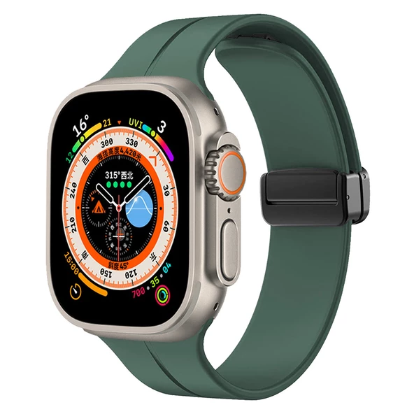 Apple Watch 7 45mm  KRD-84 Silikon Kordon - Resim 3