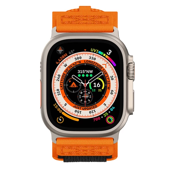 Apple Watch Ultra 49mm  KRD-99 Hasır Kordon - Resim 8