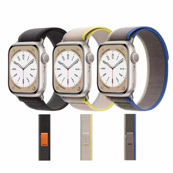 Apple Watch 42mm  KRD-77 Hasır Kordon - Resim 7