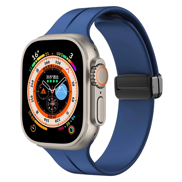 Apple Watch 7 45mm  KRD-84 Silikon Kordon - Resim 2
