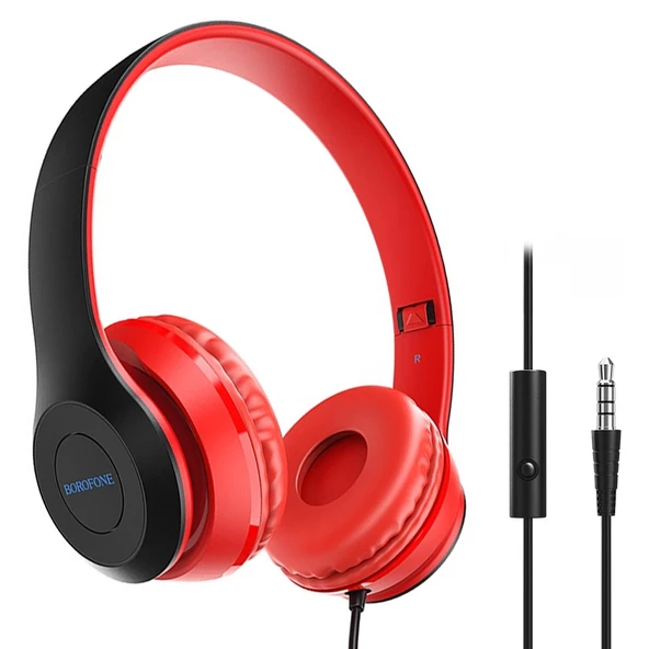 BOROFONE BO-5 Kablolu Pc Kulak Üstü Kulaklık 3.5mm Jack Mikrofonlu ürün görseli 1