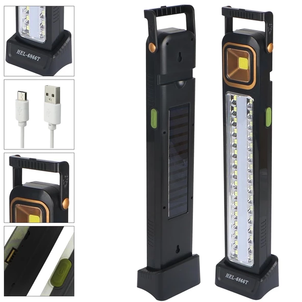 HEL-6866T-1 Solar Işıldak Şarjlı 64 Smd+Cob Led+Florasan ürün görseli 1