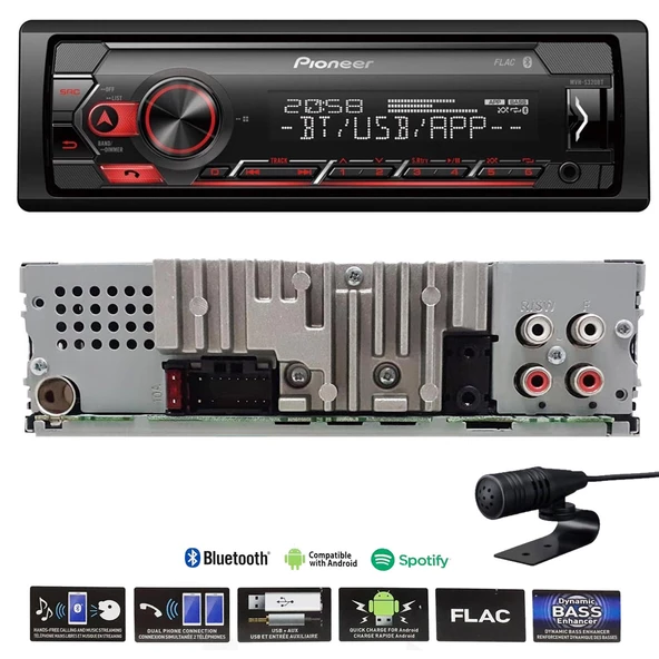 PIONEER MVH-S320BT Oto Teyp 4X50 Watt Bluetooth Usb Fm Aux ürün görseli 1