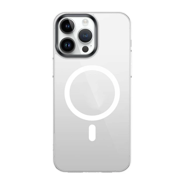 Gpack Apple iPhone 15 Pro Max Kılıf Magsafeli G-Glass Kapak Arka Yüzey Şeffaf ürün görseli 1
