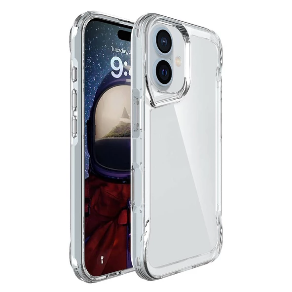 Gpack Apple iPhone 16 Plus Kılıf Tmax Lüx Transparan  Sert Silikon ürün görseli 1