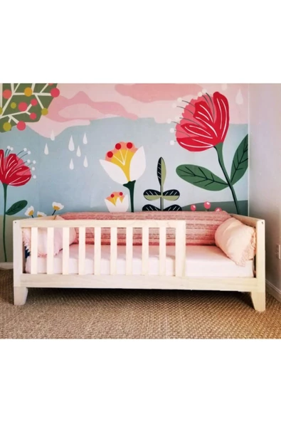 KÖŞK MOBİLYA Montessori Yatak 120x200 Ölçü Çatısız Kalın Ayaklı Model ürün görseli 1