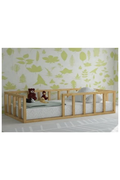 Ceestore Ahşap Montessori Yatak Bebek Beşik Çocuk Karyolası 90x190 ürün görseli 1