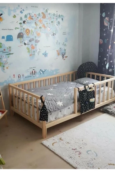 KÖŞK MOBİLYA Elite Montessori Doğal Bebek Ve Çocuk Karyolası 70X130 Yatak Uyumlu ürün görseli 1
