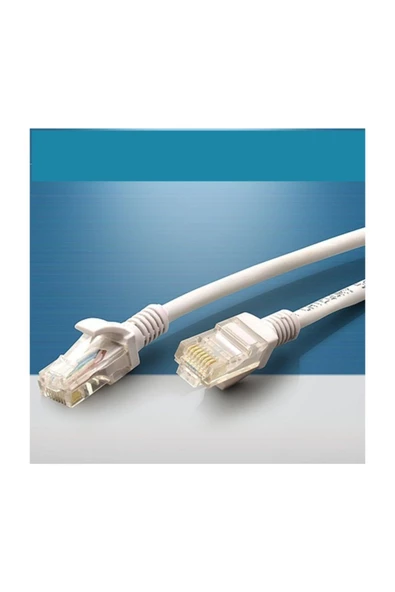 internet Kablosu Kalın Bakır Cat6 Uçları Takılı Hazır Test Edilmiş 10 Metre ürün görseli 1