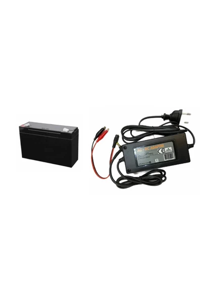6v 7ah Pilsan Uyumlu 6 Volt Akülü Araba Araç Için 6 Volt 7 Amper Akü + 3.5 Amper Akü Şarj ürün görseli 1