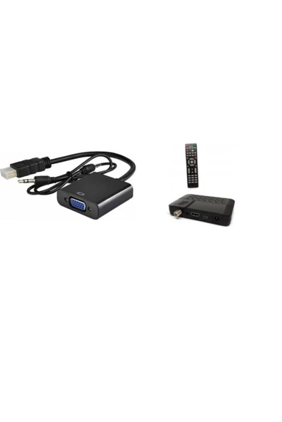 Monitörü Televizyon Yapmak Için Hd Uydu Ve Hdmı Vga Dönüştürücü Aparat Birlikte ürün görseli 1
