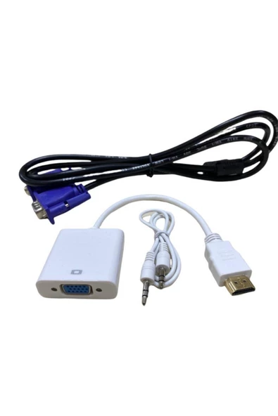 1.5 Metre Vga Kablo+vga To Hdmı Çevirici Aparat ürün görseli 1