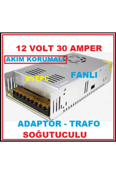 12 Volt 30 Amper Şerit Led Kamera Adaptörü Trafosu ürün görseli 1