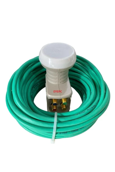 50 Metre Hazır Uçlu Rg6 U6 Uydu Anten Çanak Kablosu Full Hd 3d 4k+4 Lü Lnb Koruma Kapaklı ürün görseli 1