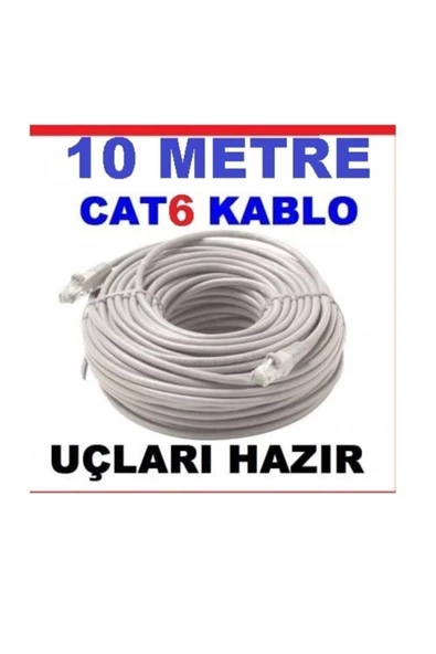 10 Metre Internet Kablosu Kalın Bakır Cat6 Network Kablo ürün görseli 1