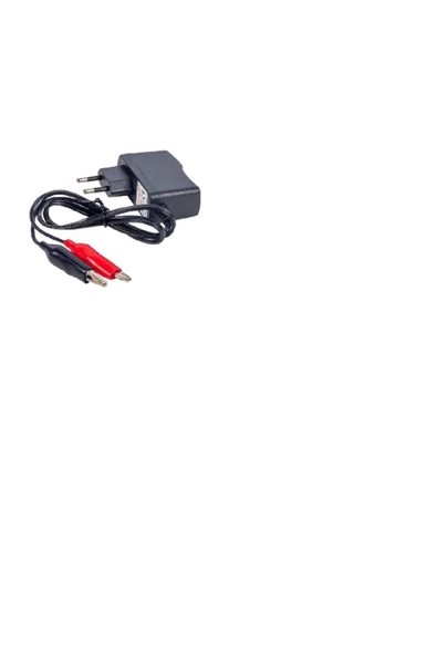 6 Volt Kuru Tip Aküler Için Maşalı Adaptör Extra Akü Maşalı Krokodil Şarj Cihazı Şarz Adaptör ürün görseli 1