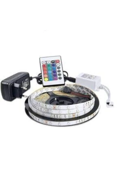 5 Metre Rgb Şerit Led 16 Renkli İç Dış Mekan Kumandalı Set Ampul ürün görseli 1