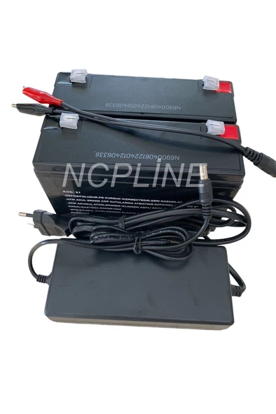 Akulü Araba İcın 2 ADET 6 Volt 12 Amper Akü Maşalı Kıskaç Kablo+Şarj Adaptörü Aleti ürün görseli 1