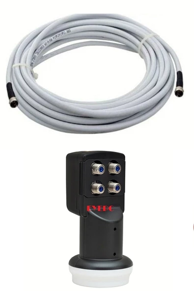 30 Metre Uydu Kablosu Dörtlü Çıkış Çanak Uydu 4k Full Hd 3d Lnb F Konnektör 4 Lü Quad Lnb Lnb ürün görseli 1