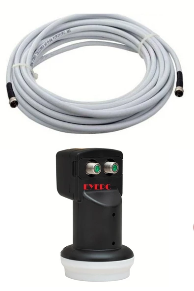 20 Metre Uydu Kablosu Ikili Çıkış Çanak Uydu 4k Full Hd 3d Lnb F Konnektör 2 Li Twin Lnb Lnb ürün görseli 1