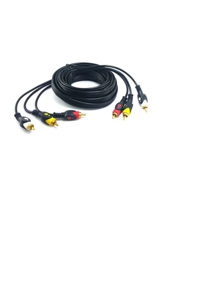 3 Rca 3 Rca 5 Metre Gold Kablo Anfi Tv Hoparlör Ses Sistemi Kablosu ürün görseli 1