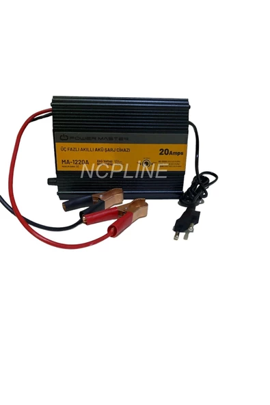 12 VOLT AKÜ ŞARJ ADAPTÖRÜ-20 AMPER MAŞA KABLOLU IŞIKLI ürün görseli 1