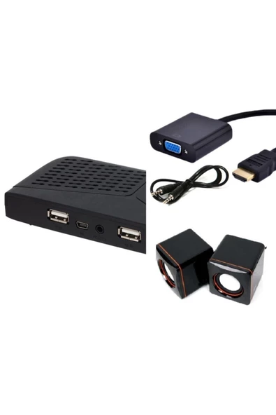 Monitörü TV Yapma Aparatı HD Uydu+HDMI VGA Çeviri+Hoparlör 3'lü ürün görseli 1