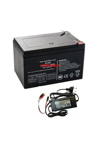 12 Volt 12 Amper Pilsan Uyumlu Çocuk Oyuncak Araç Aküsü ve Şarj Aleti 2si 1 Ara Set ürün görseli 1