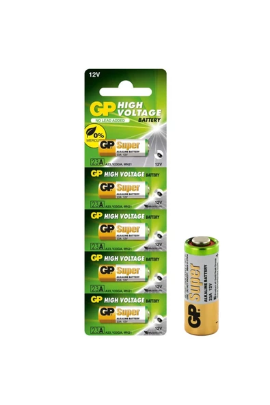 Gp Super 23a-c5 Mn21 12v Kartela Alkalin Pil 5'li ürün görseli 1
