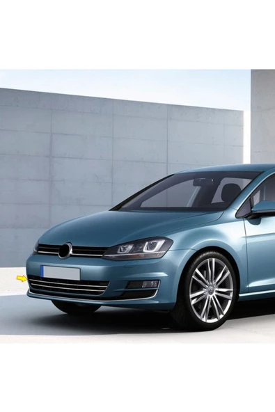 KromGaraj Volkswagen Golf 7 Krom Ön Tampon Çıtası 2 Prç. 2013-2017 Uyumlu ürün görseli 1