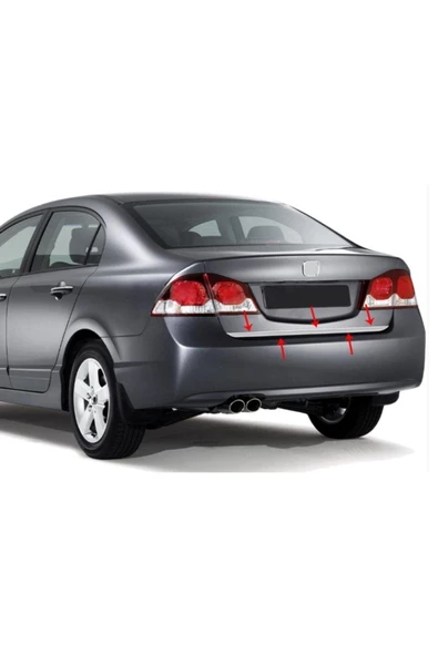 KromGaraj Honda Civic Formlu Krom Bagaj Alt Çıta 2006-2011 Paslanmaz Çelik ürün görseli 1