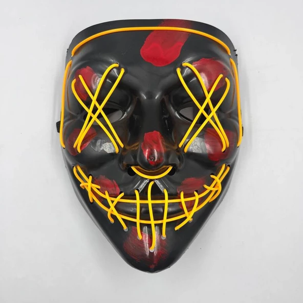 Halloween Maske Neon Sarı Işıklı - Resim 2